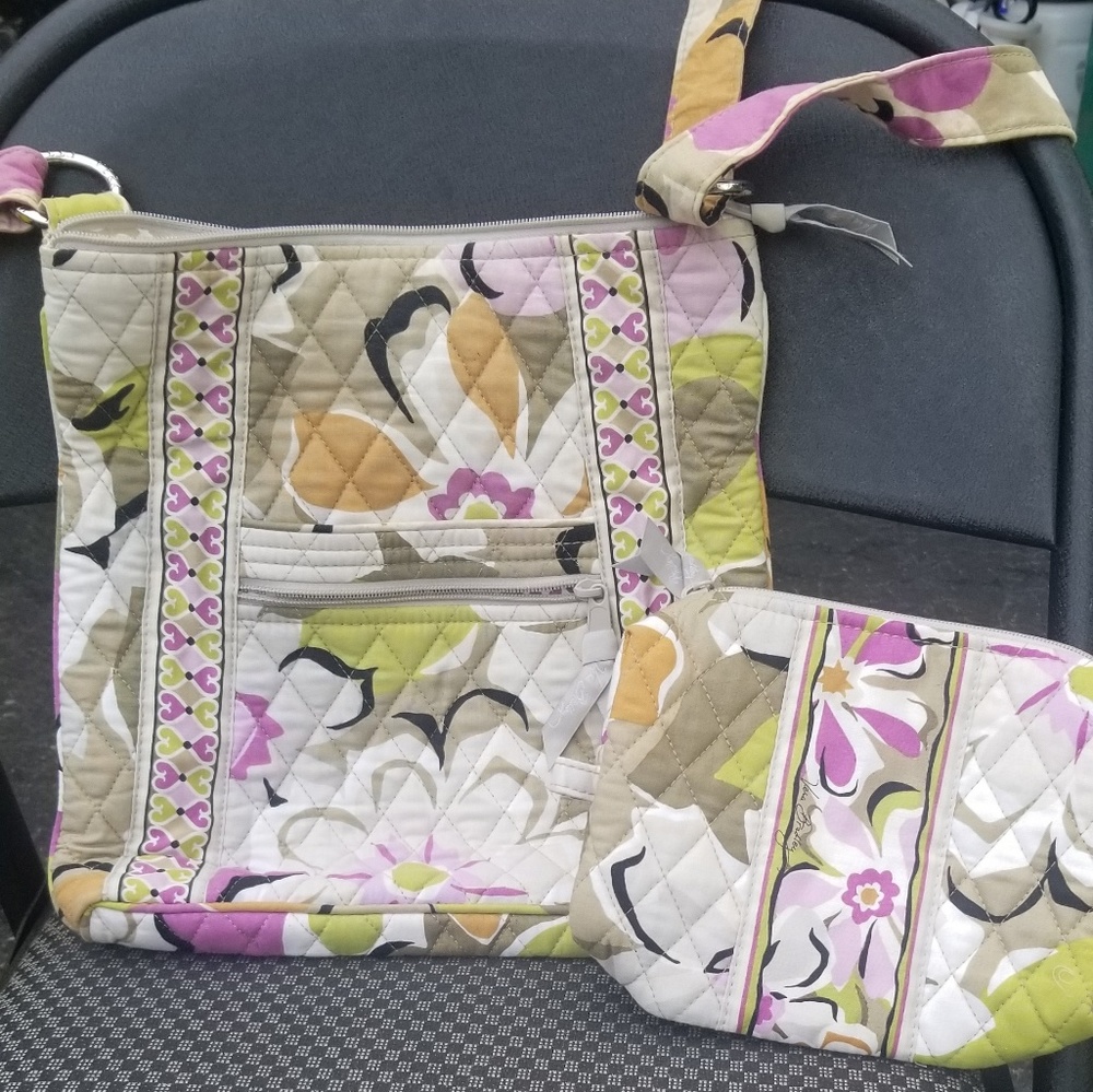Vera Bradley crossbody and lined makeup case